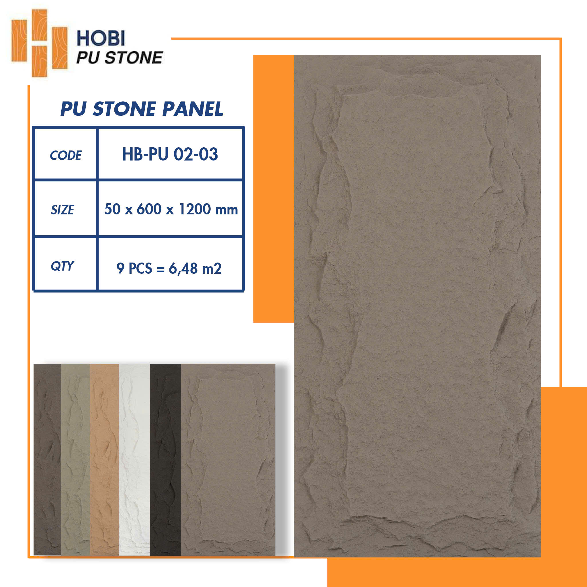 Tấm ốp PU giả đá HP PU 02-03